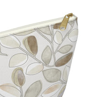 Cherry Plum Leaves Accessory Pouch w T-bottom in Brown
